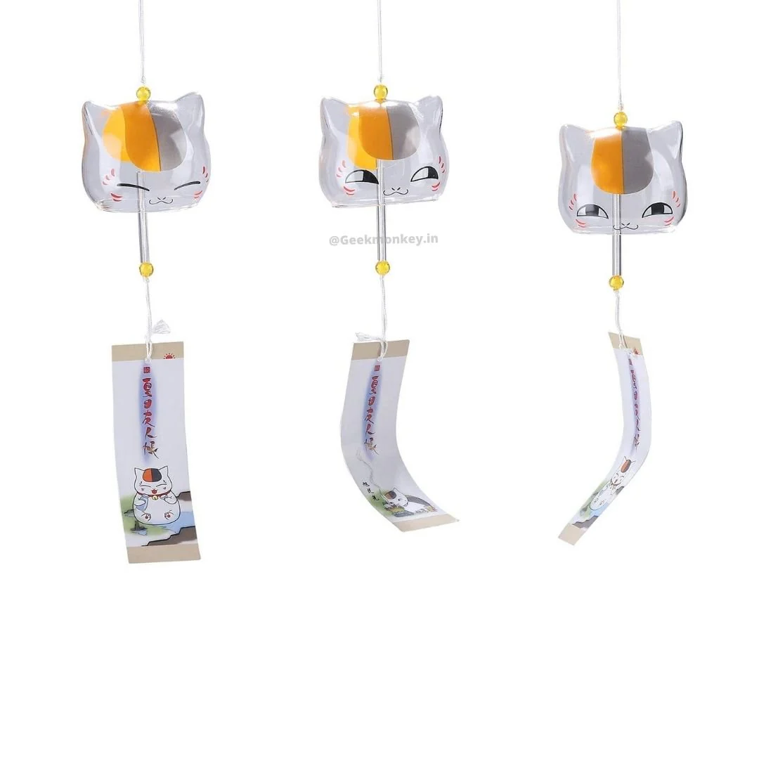 Cat Wind Chime - Japanese Style Glass Chime | Nyanko sensei (Set of 3 random designs) - Image 2