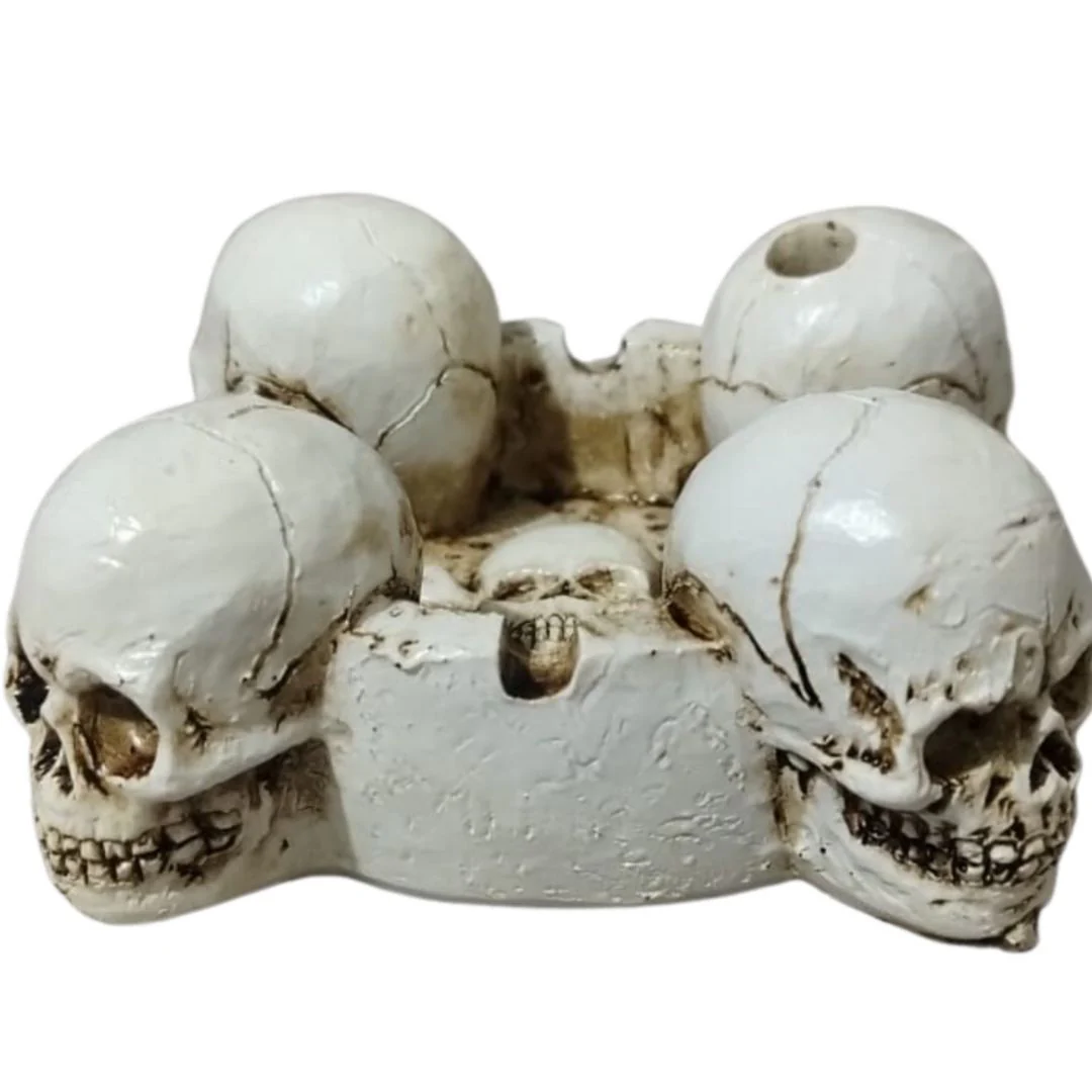 Smokin’ Skull Ashtray : Ceramic Skull Design Ashtray - Image 7
