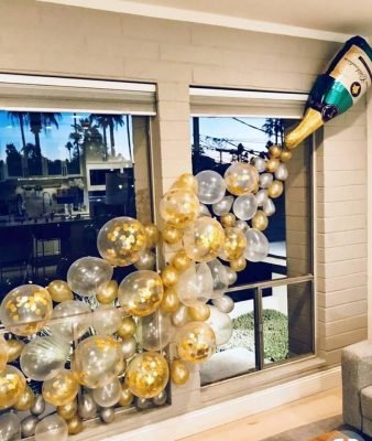 Champagne Bottle and Glass Foil Balloons Inflatable - Image 4