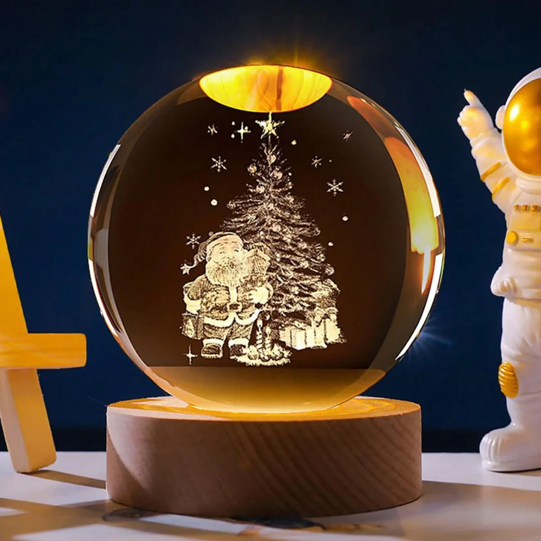 Christmas Theme Crystal Lamp | Perfect Secret Santa Gift Idea - Image 2