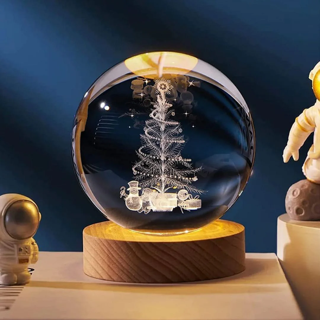 Christmas Theme Crystal Lamp | Perfect Secret Santa Gift Idea - Image 3