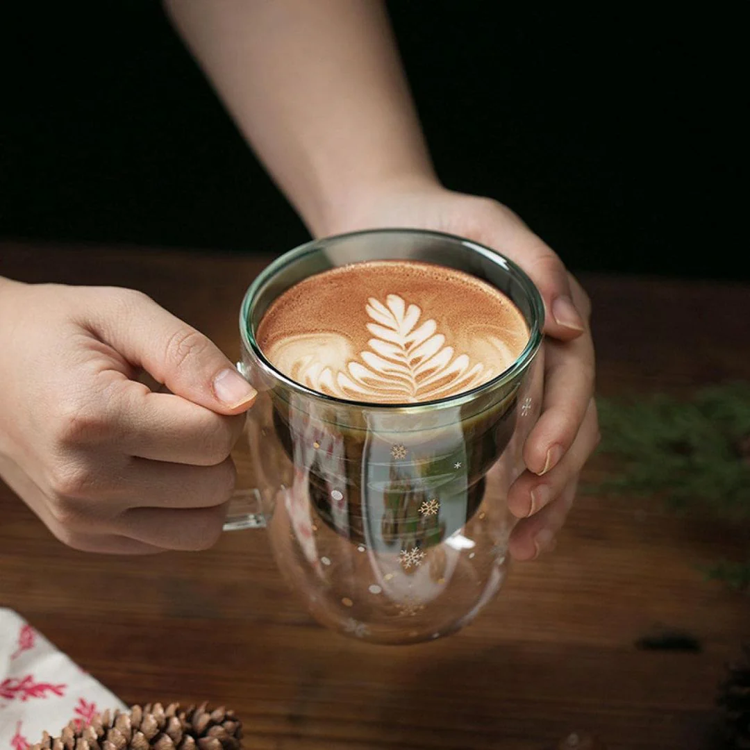 Christmas Tree Double-Wall Cup | Christmas Cup with Handle with Cover - Image 5
