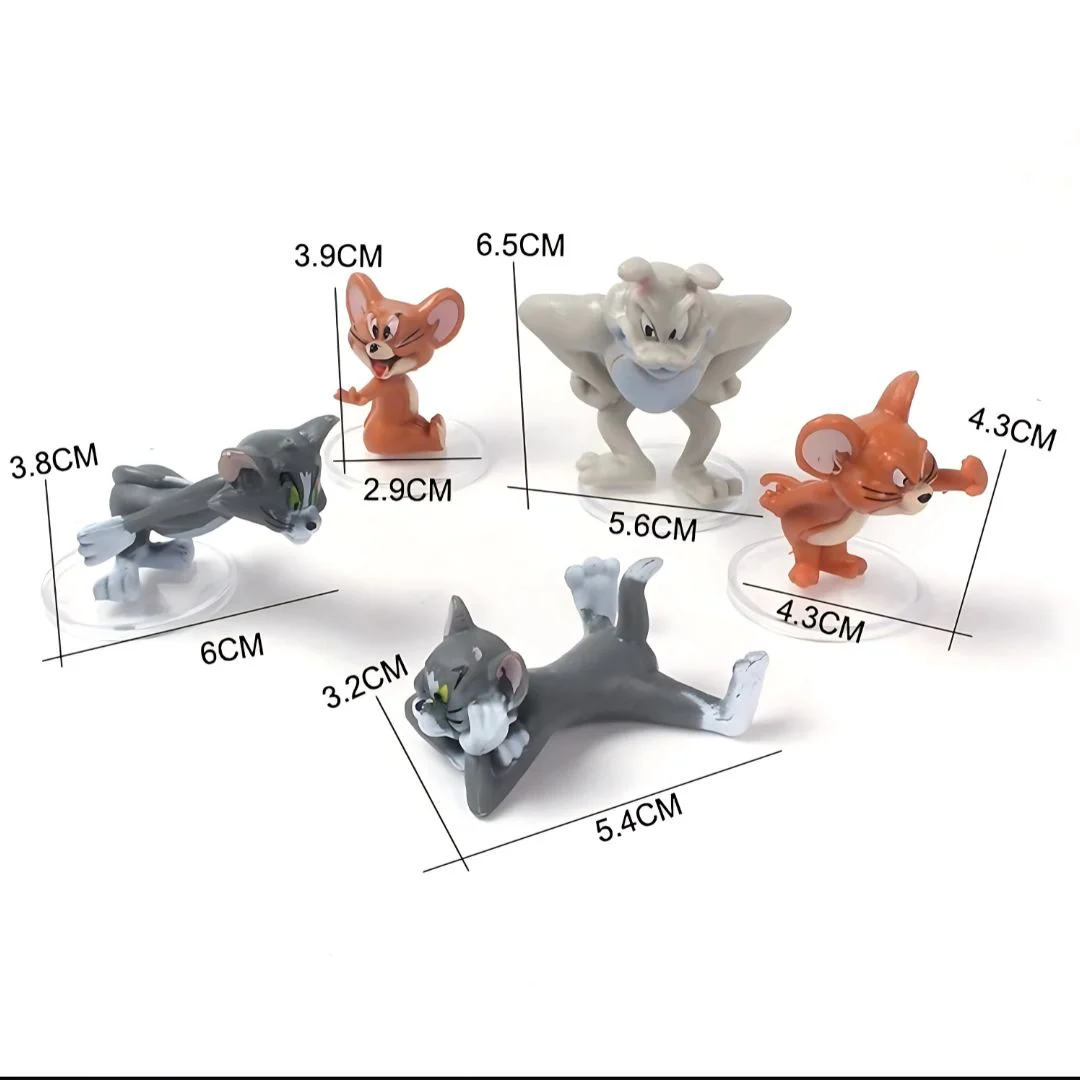 Classic Mischief: Tom and Jerry Collectible Figurine Set (5 Pieces) - Image 2