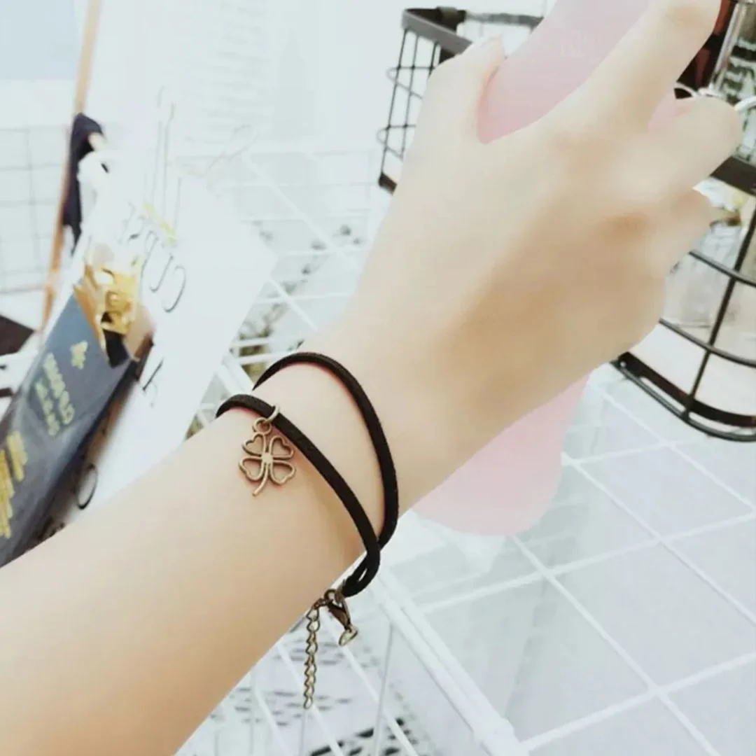Lucky Bloom – Four Leaf Clover Charm Bracelet - Image 4
