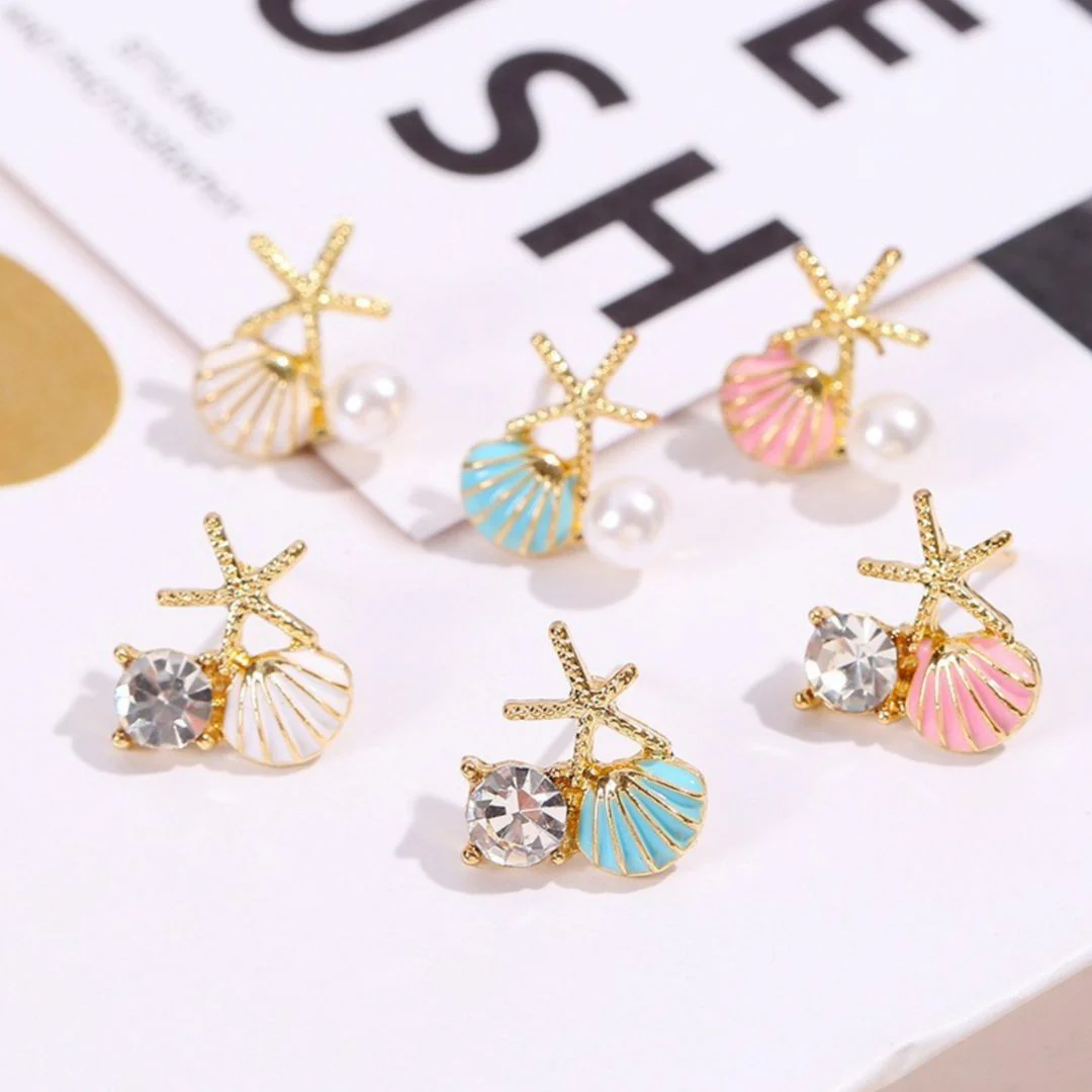 Coastal Charm Earrings | Embellished Stud Earrings