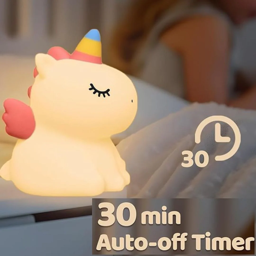 Colorful Unicorn Night Light – Rechargeable Touch Lamp for Kids - Image 2