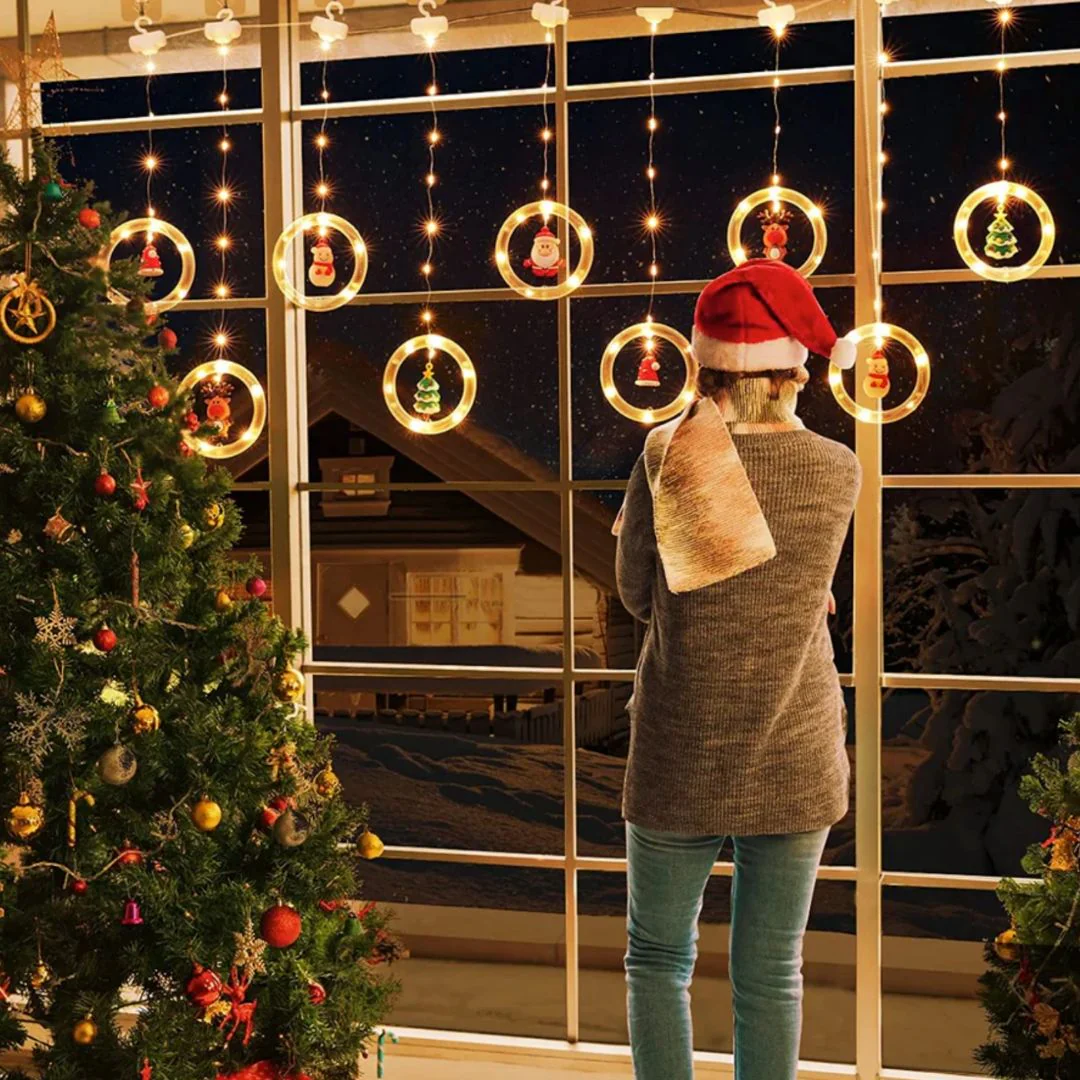 Cool Christmas Ring Light | Christmas Curtain Light - Image 2
