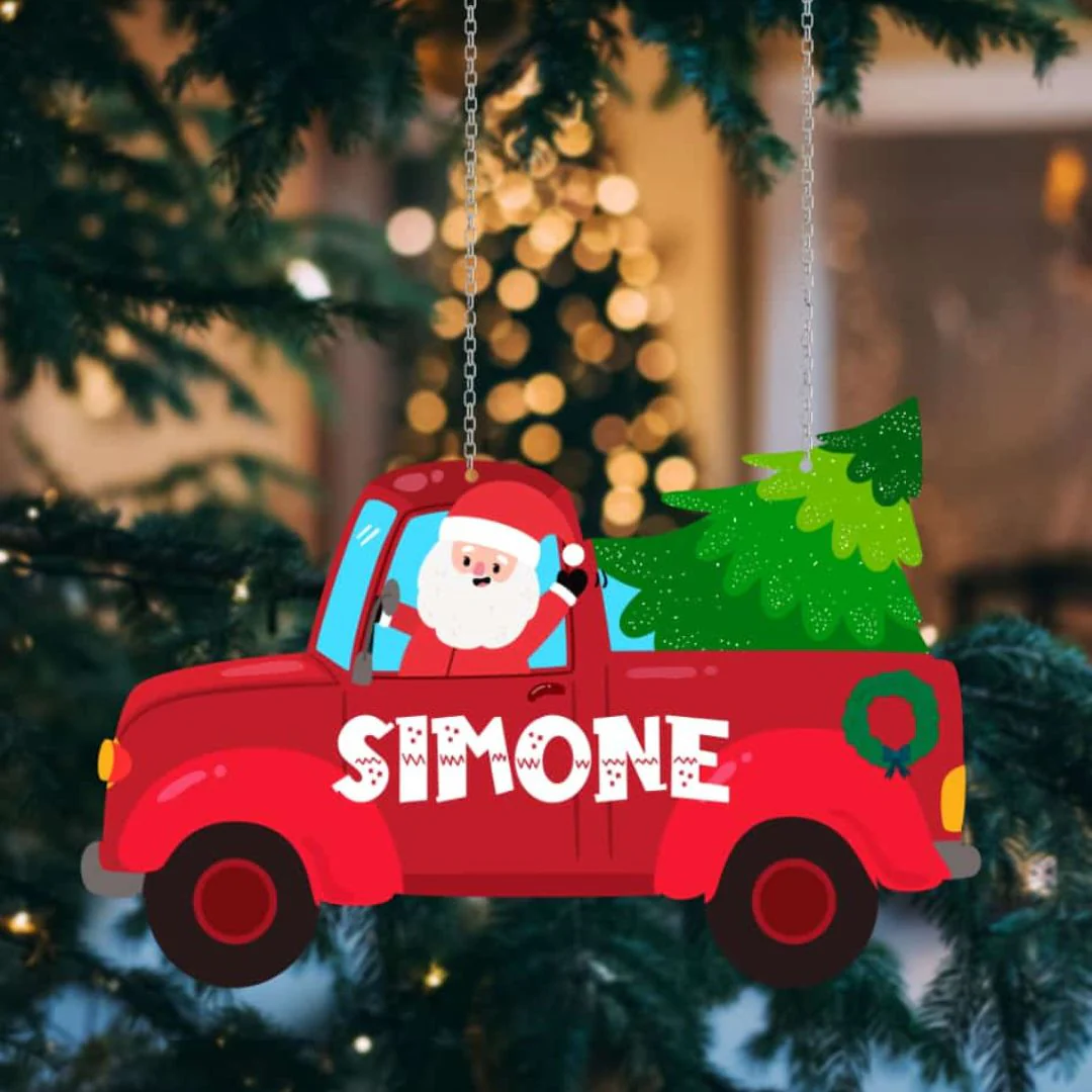 Cozy Truck Christmas Ornaments | Customized Christmas Ornament with Name