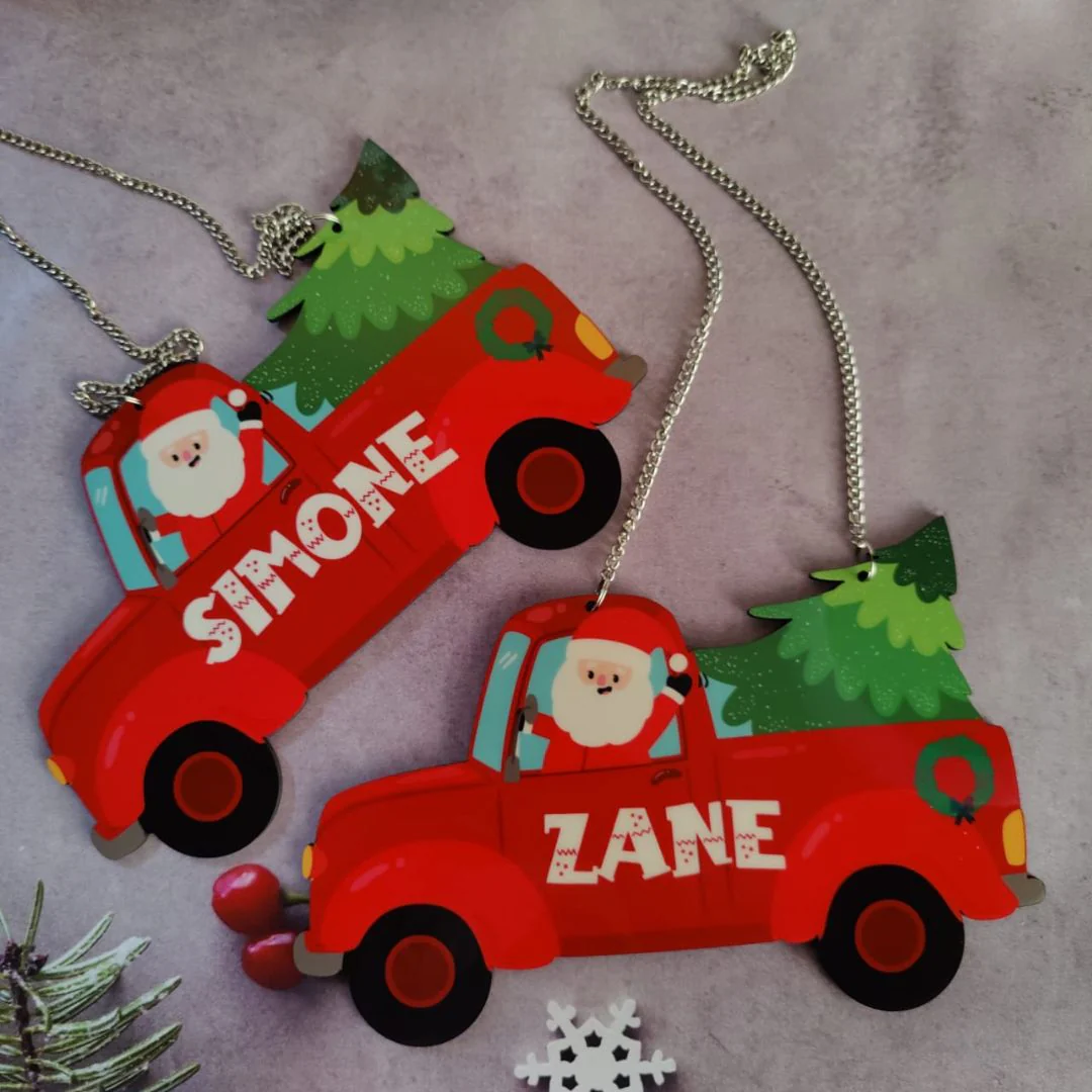 Cozy Truck Christmas Ornaments | Customized Christmas Ornament with Name - Image 2