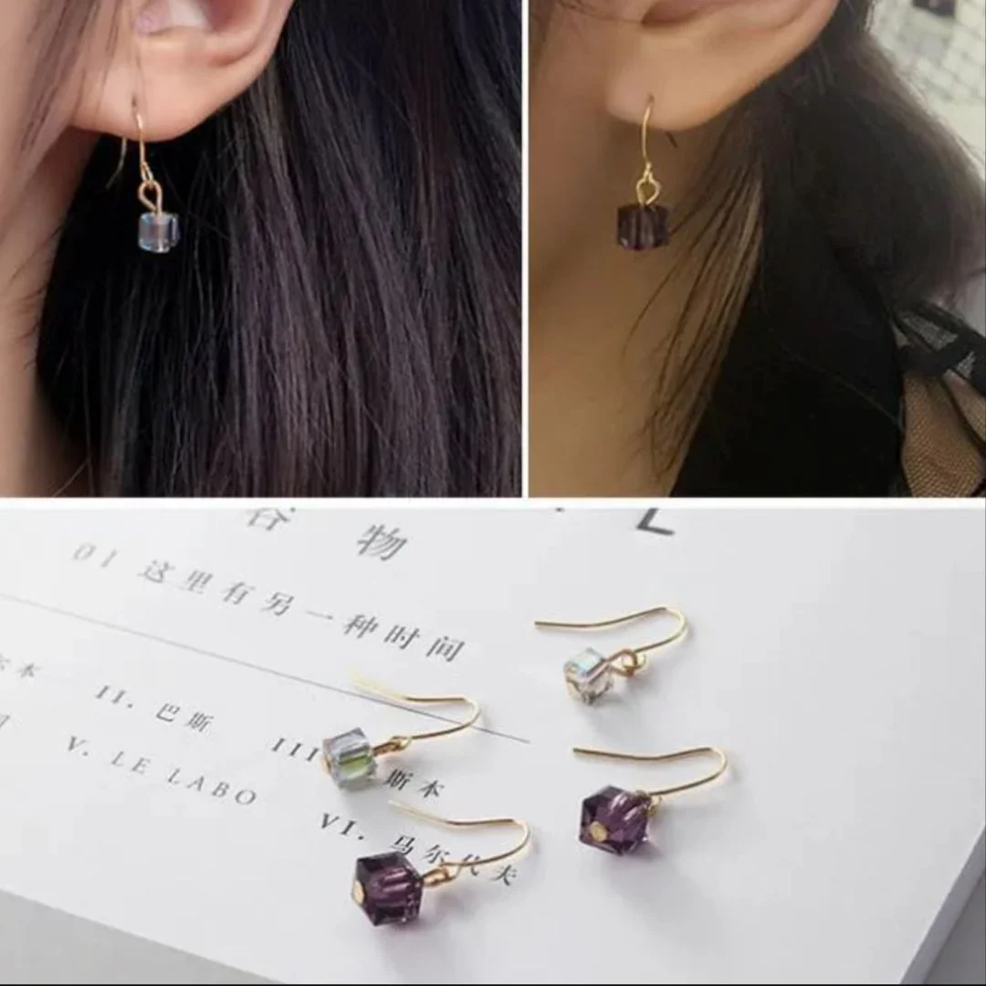 GeoGleam – Cube Shaped Earrings