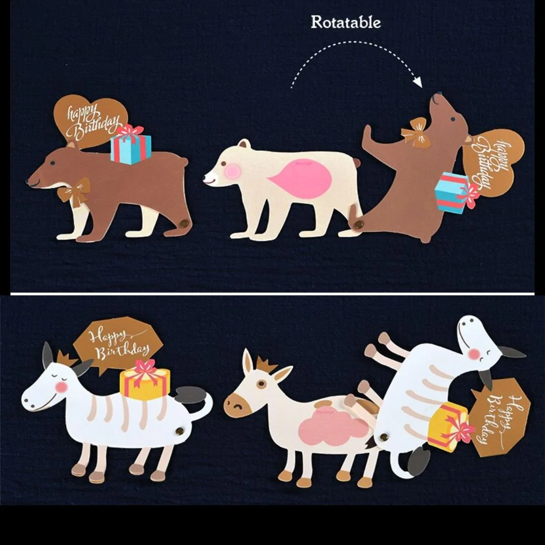 Cute Animal Birthday Greeting Card with Envelope - Limited Edition Greeting Card - Image 3