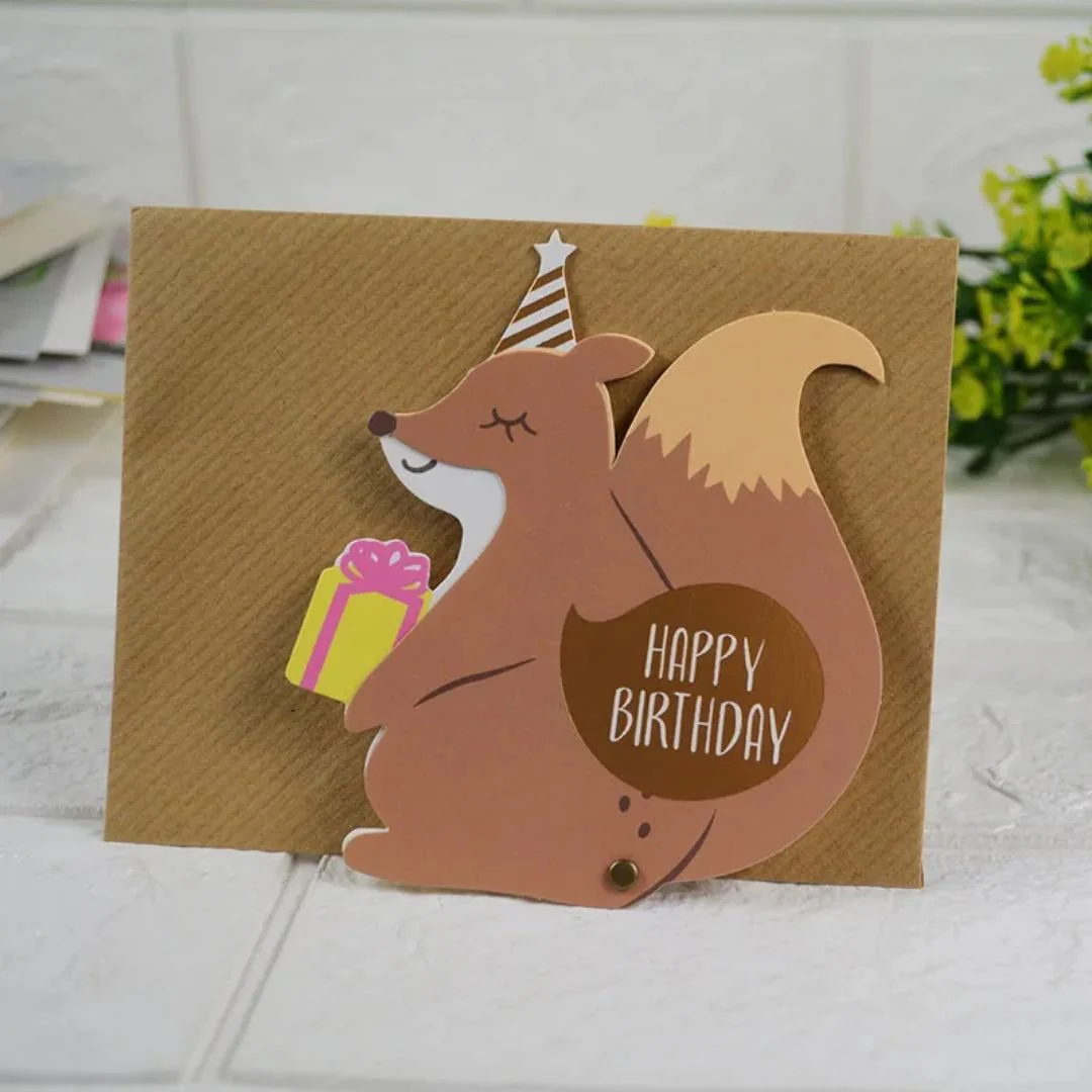 Cute Animal Birthday Greeting Card with Envelope - Limited Edition Greeting Card - Image 6