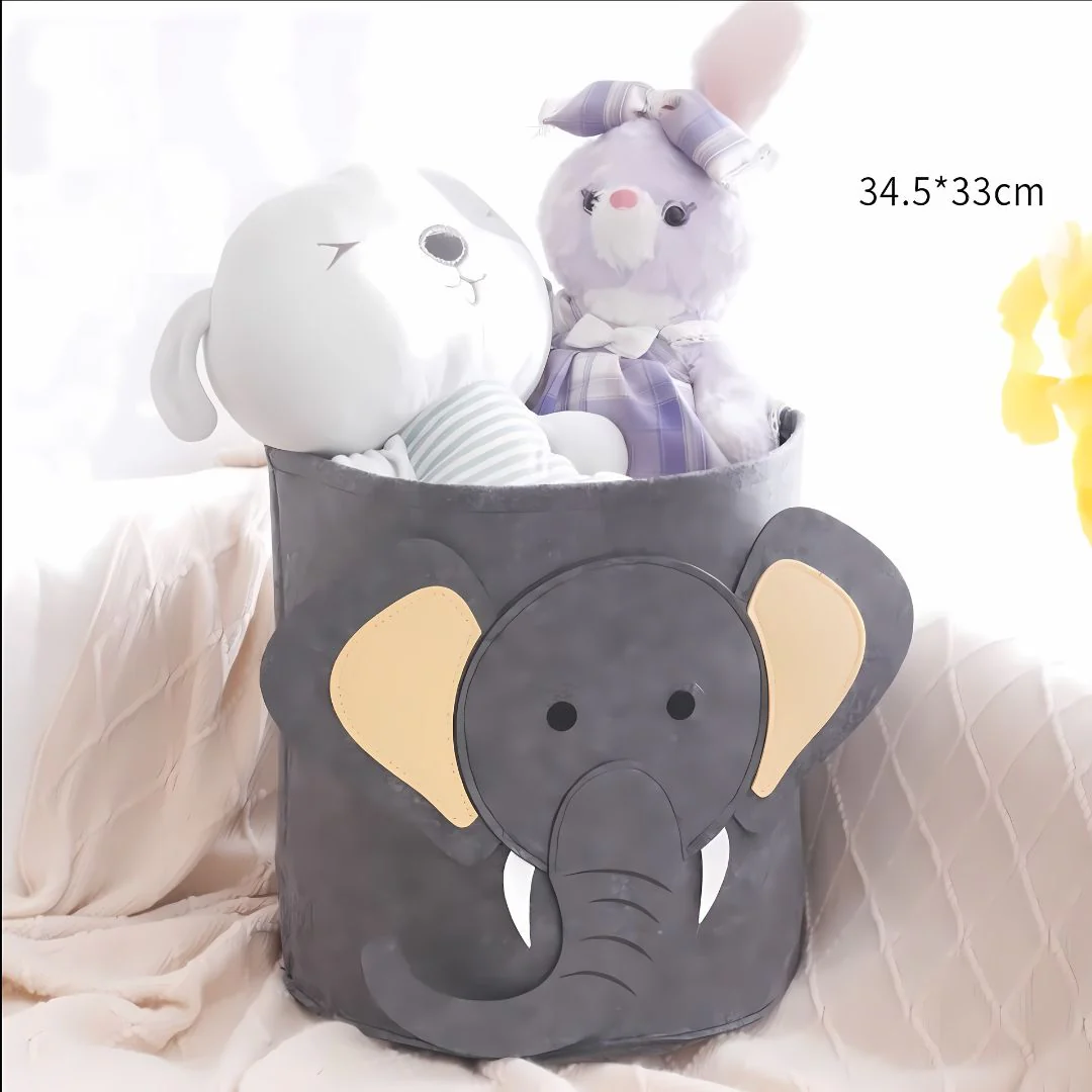 Cute Animal Laundry Basket | Felt Baskets for Kids Room - Image 3