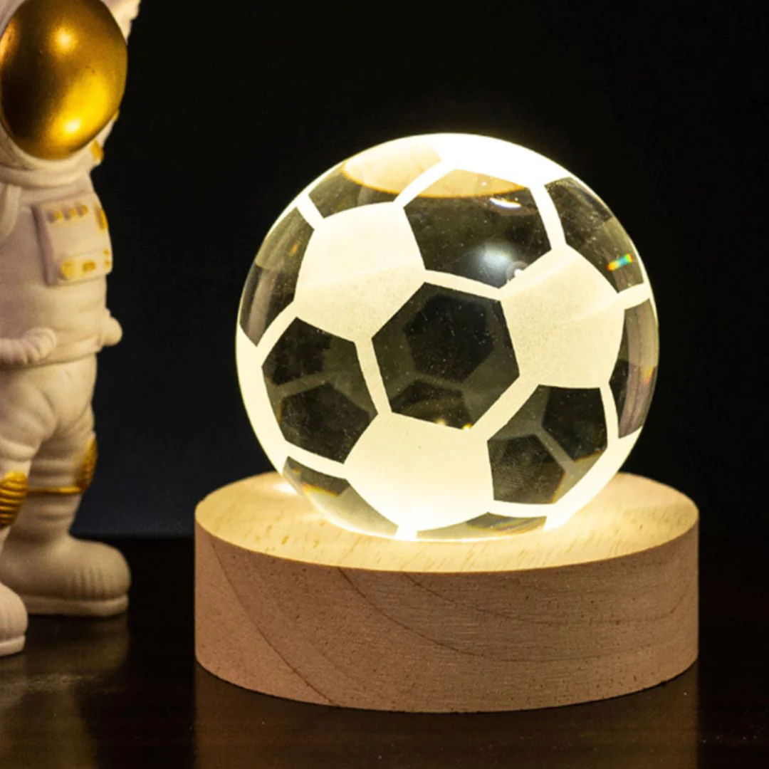 Cute Ball Shaped Crystal Lamp | Perfect Night Light for Sports Lovers