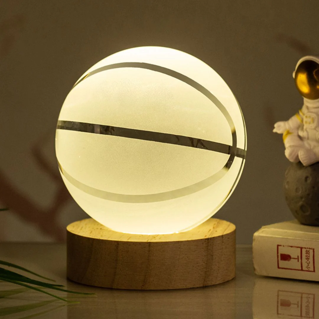 Cute Ball Shaped Crystal Lamp | Perfect Night Light for Sports Lovers - Image 2