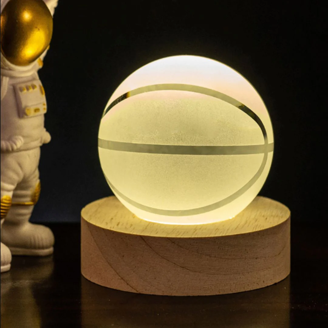 Cute Ball Shaped Crystal Lamp | Perfect Night Light for Sports Lovers - Image 3