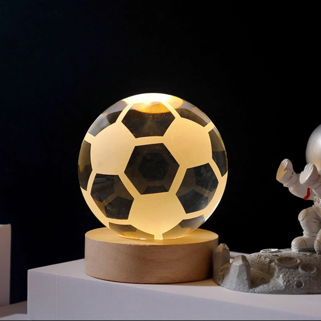 Cute Ball Shaped Crystal Lamp | Perfect Night Light for Sports Lovers - Image 5
