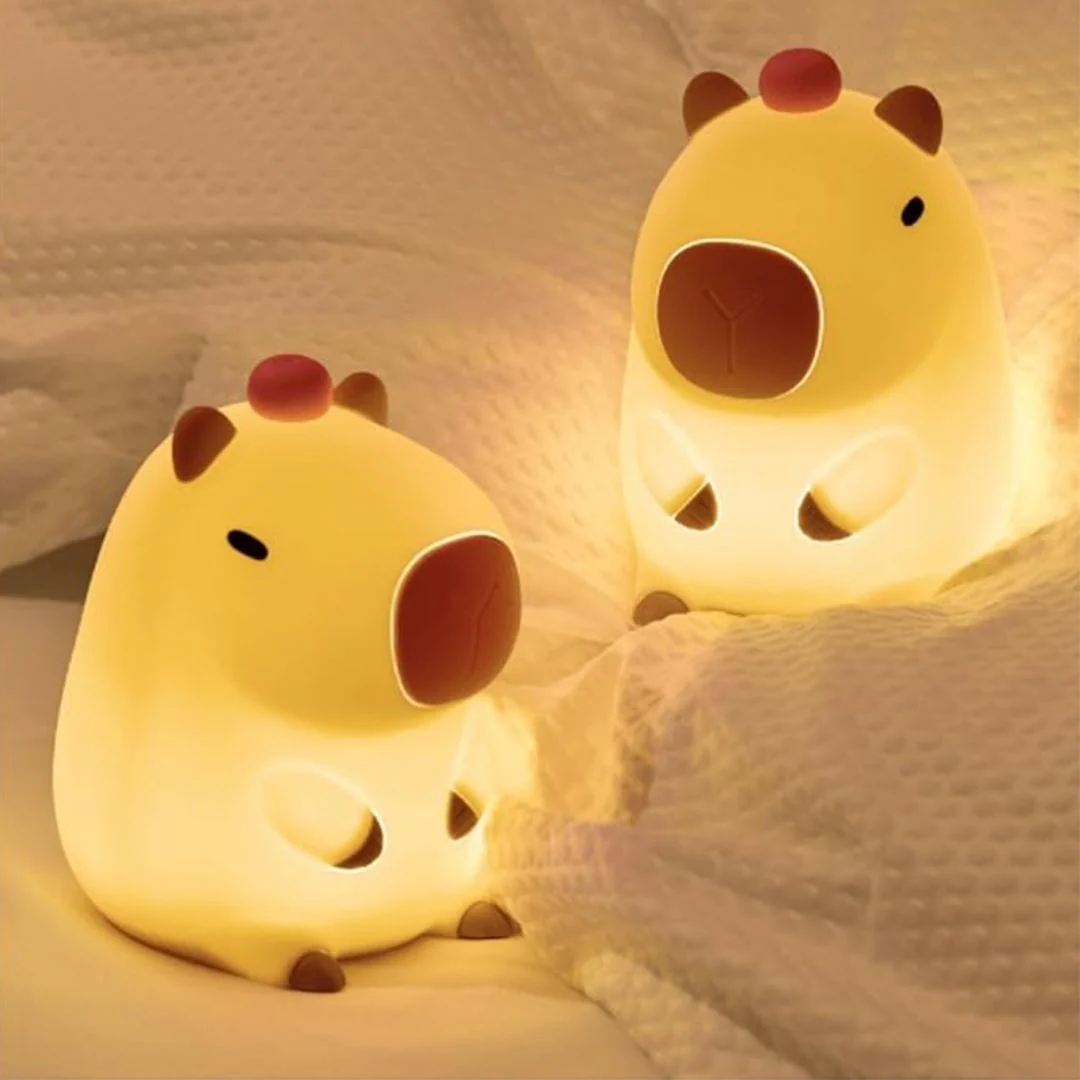Cute Capybara Silicone Lamp | Touch Sensor Lamp, Rechargeable Night Light - Image 2