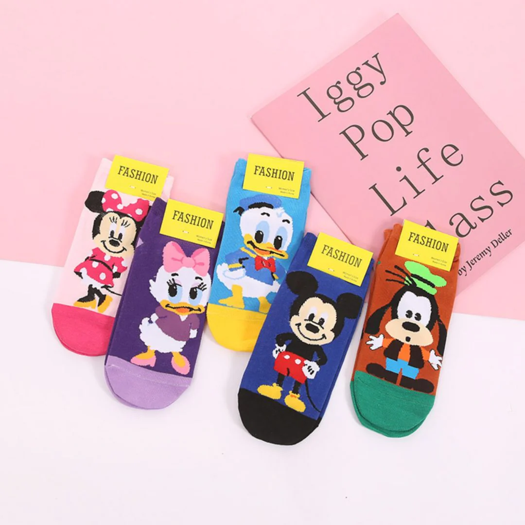 Cute Cartoon Socks | Mickey n Friends Socks [ Set of 5] - Image 2