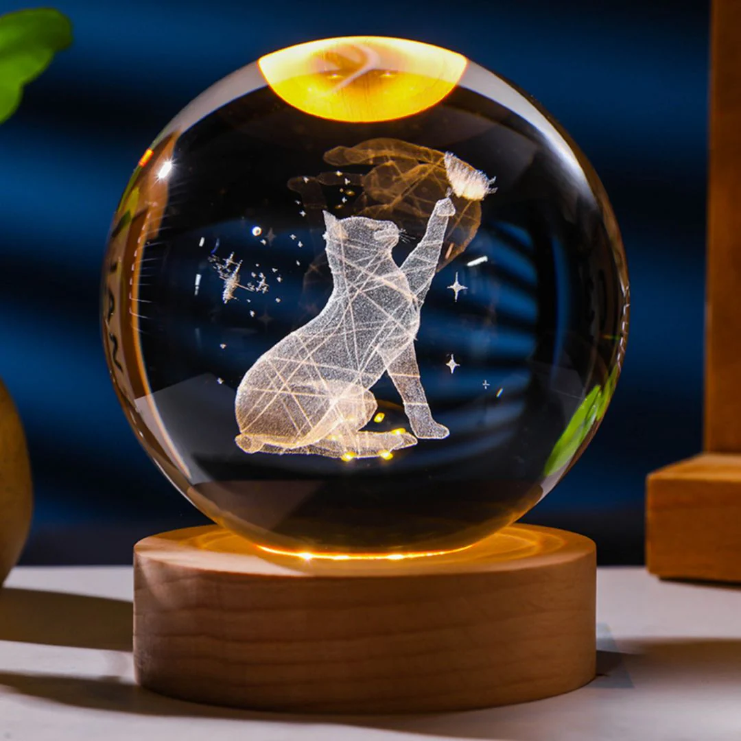 Cute Cat Crystal Lamp | The Purr-fect Present for Pet Parents