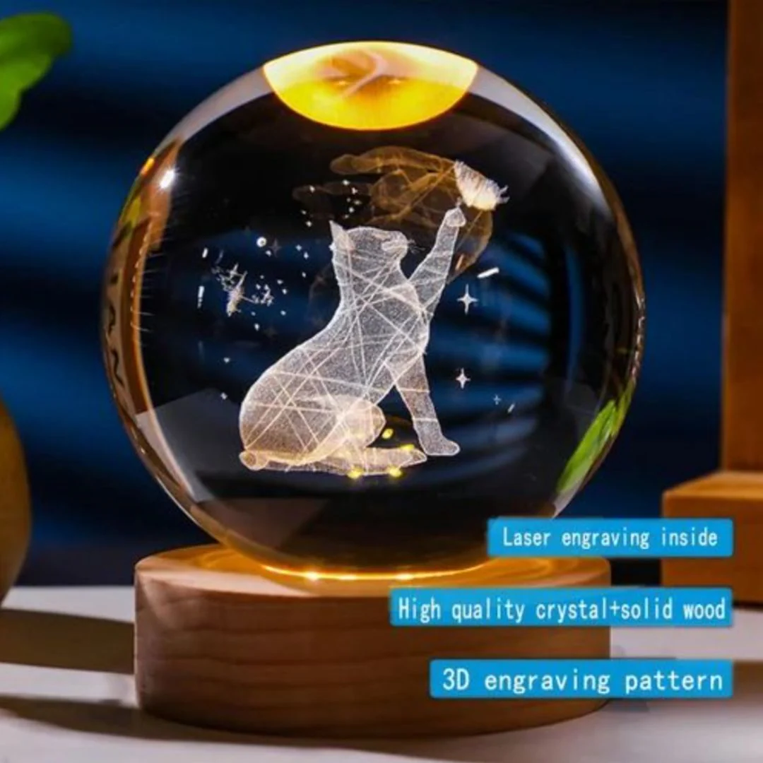Cute Cat Crystal Lamp | The Purr-fect Present for Pet Parents - Image 2