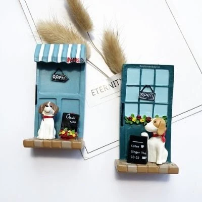 Happiness At Door - Cute Dog Figurine