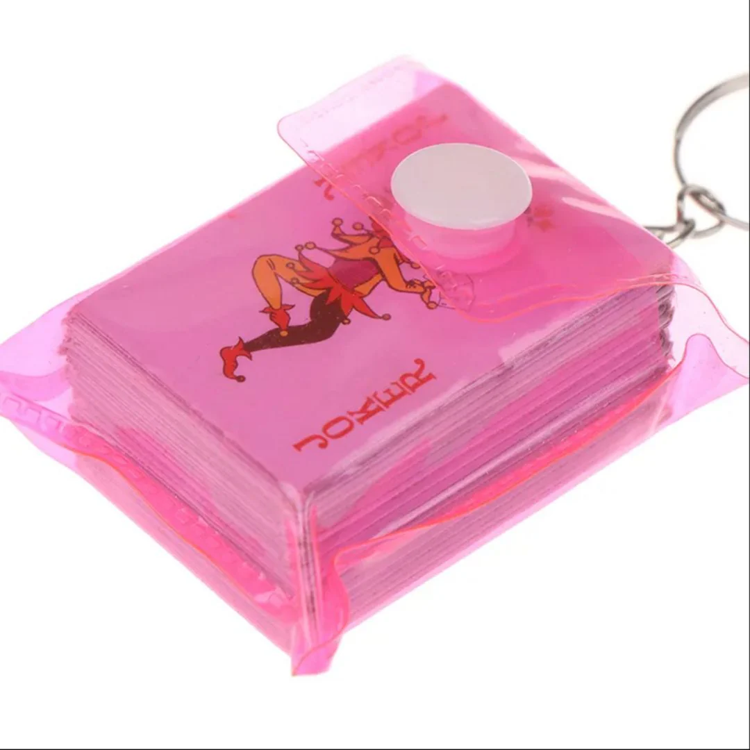 Cute Playing Cards Keychain  | 52 Poker Cards Mini Size [Random Color] - Single Keychain - Image 4