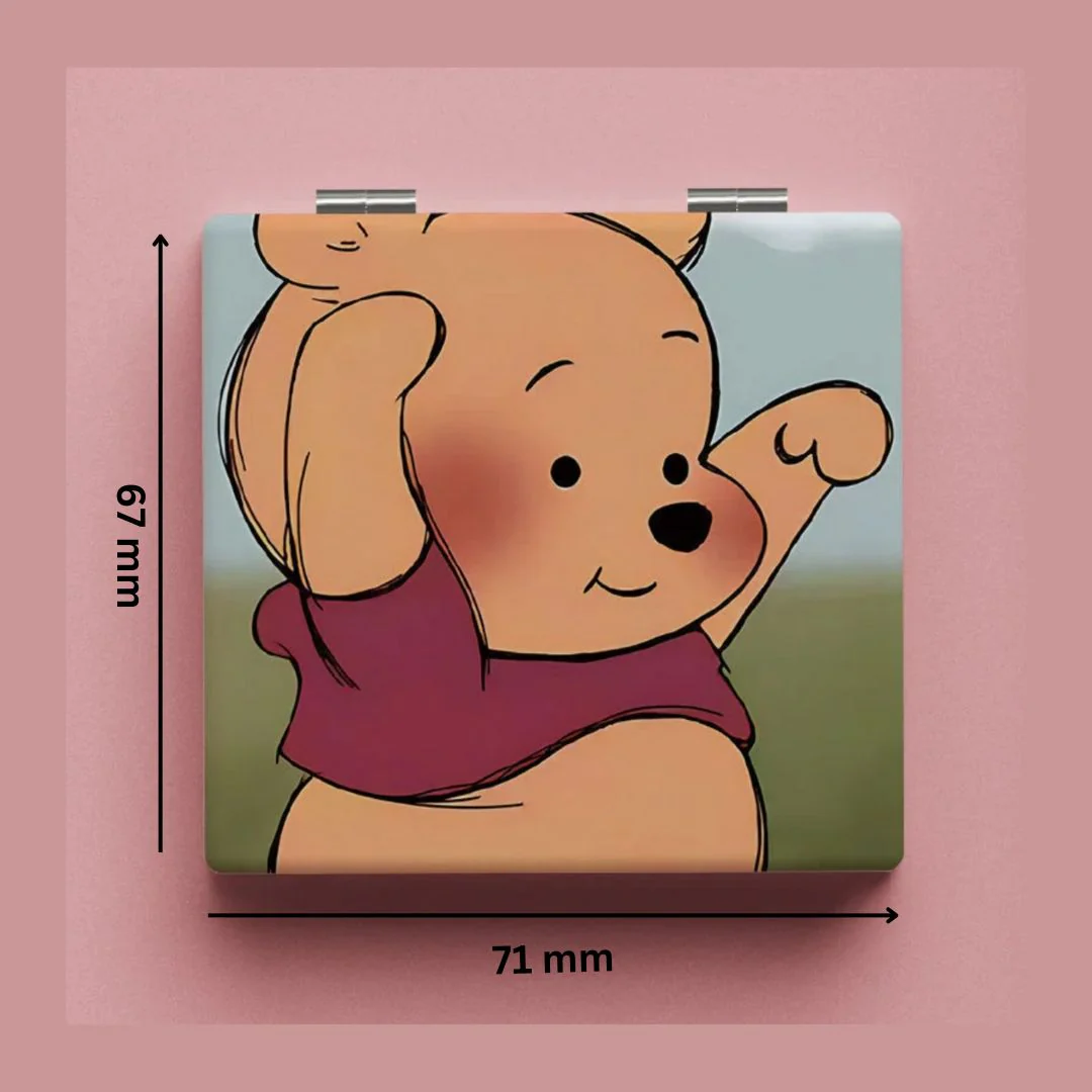 Cute Pooh Pocket Mirror | Collectible Mirror with High Resolution Print - Image 3