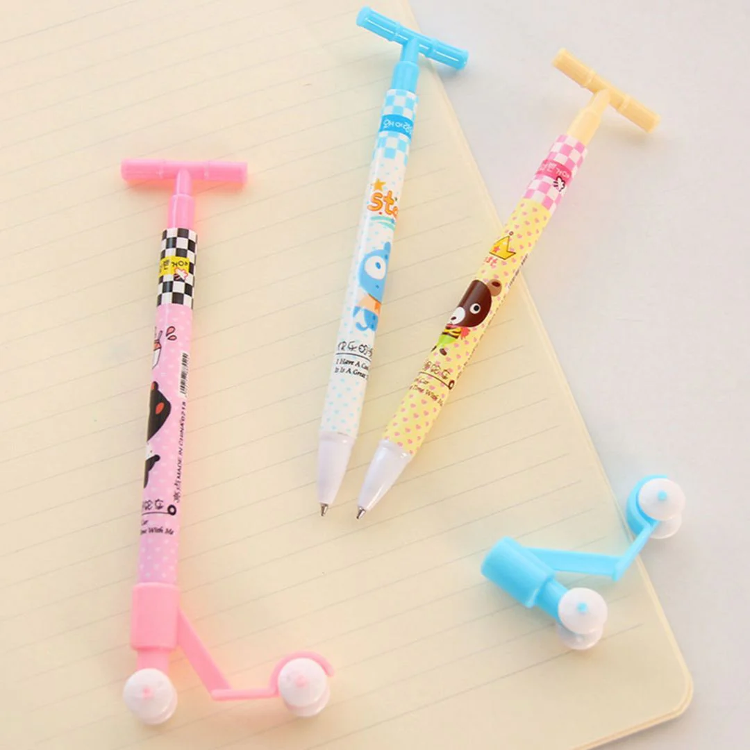 Cute Scooter Ballpoint Pen | Set of 2 Kids Scooter Design Pen - Image 2