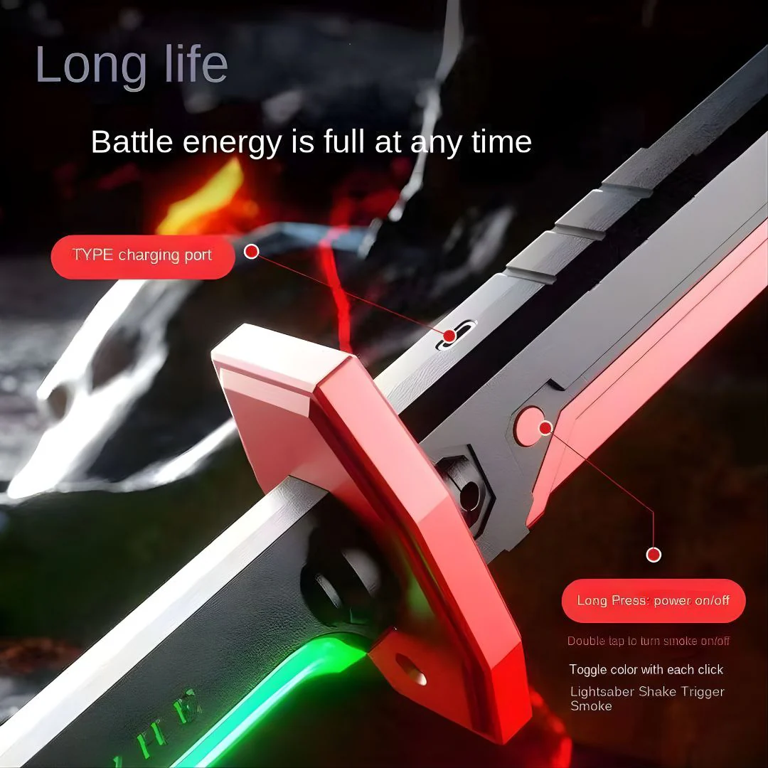 BlazeStrike LED Smoke Sword – Multicolor Light FX Toy - Image 5