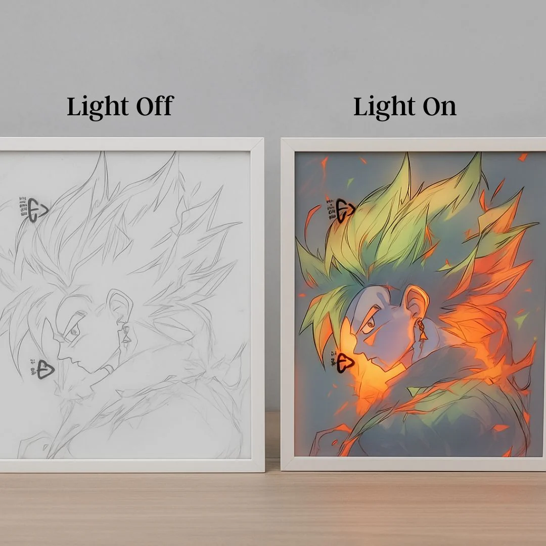 DBZ LED Light Painting | Epic Anime Glow Art - Image 4