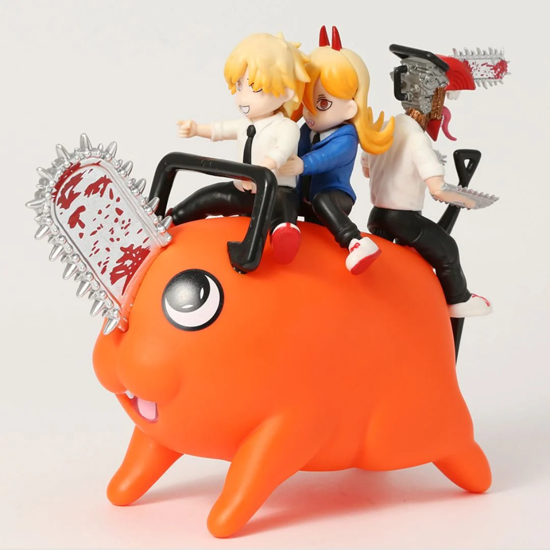 Amazing Denzi Riding Pochita Figurine Set | The ChainSaw Man Figurines [Anime Gifts]