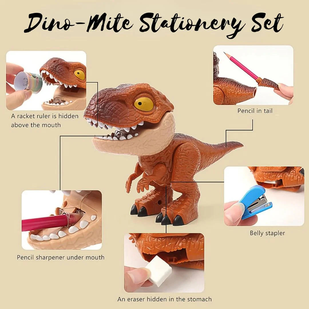 Dinosaur Stationery Set | 5-in-1 Versatile Stationery Collection - Image 4