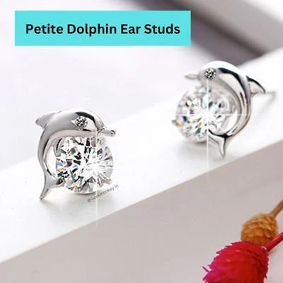 Cute Dolphin Ear Studs - Image 3
