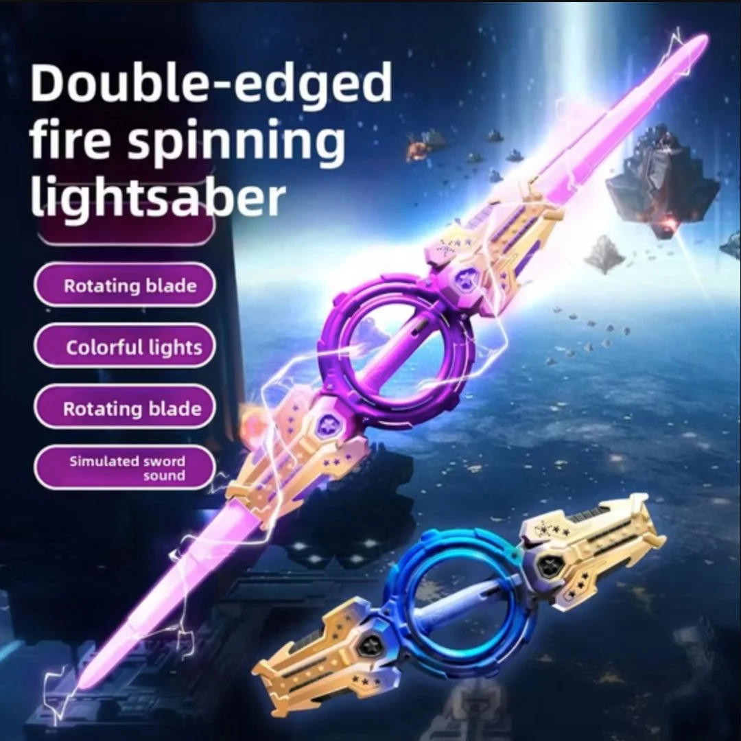 Double Edged Fire Spinning Lightsaber Toy