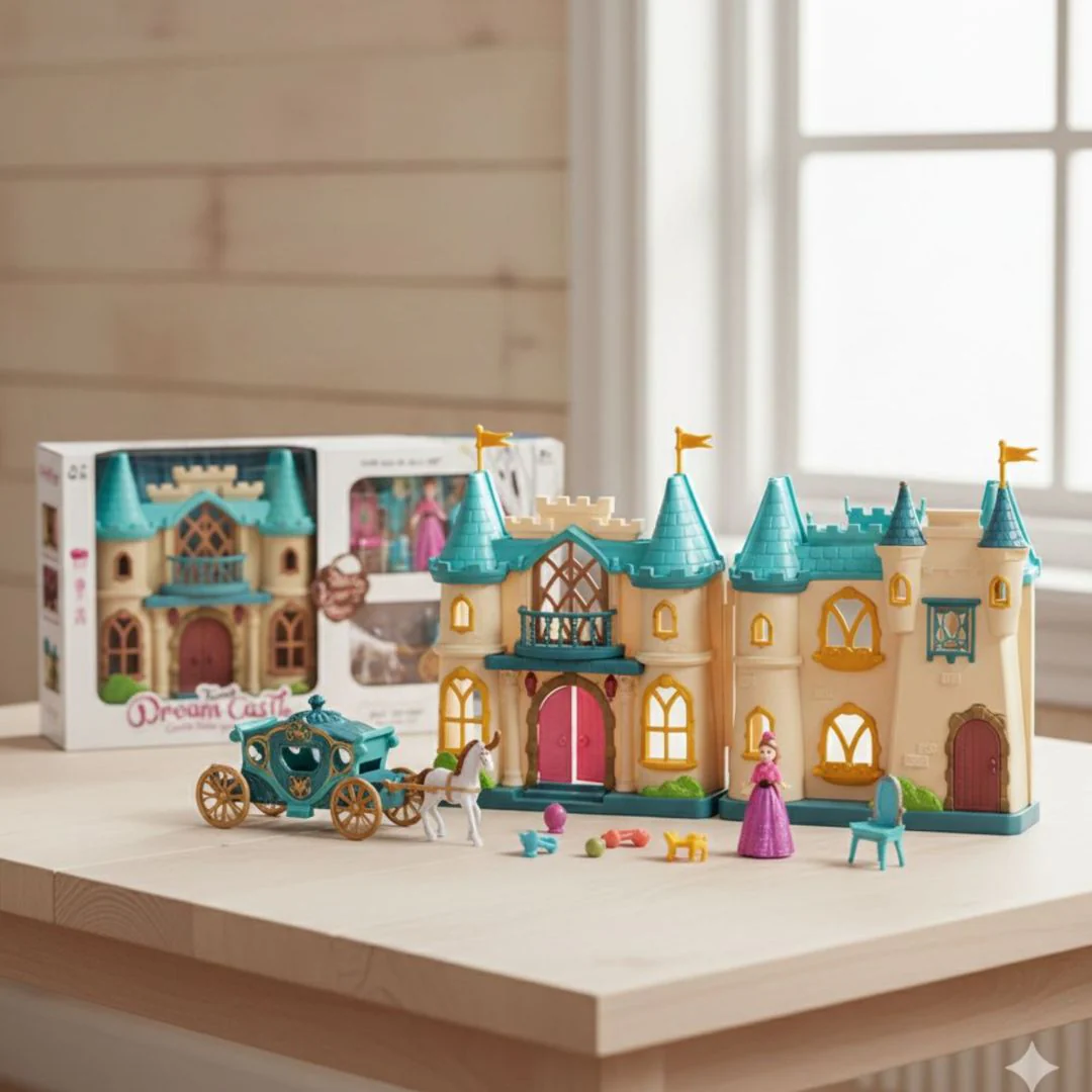 Dream Castle Doll House Play Set With Accessories