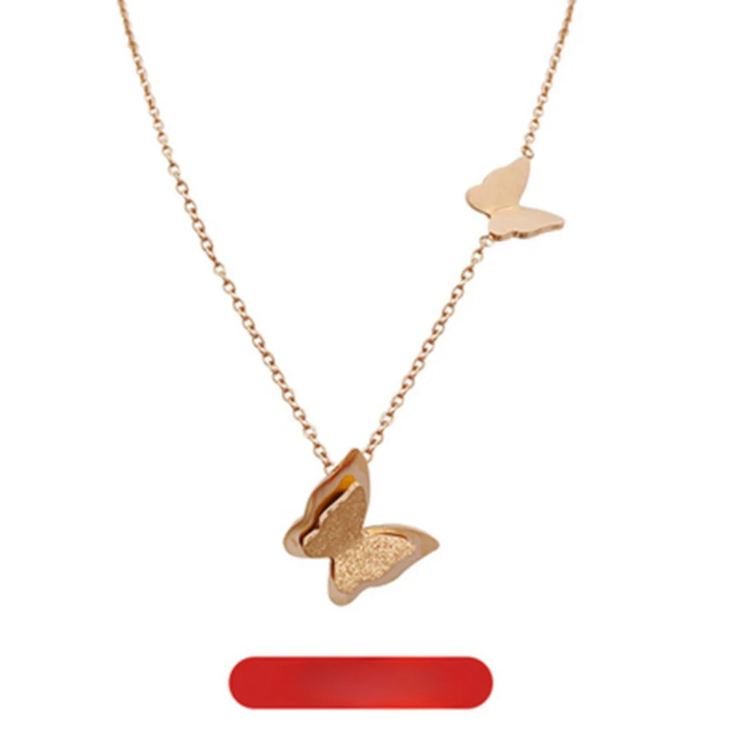 Ella 3D Butterflies Necklace | Butterfly Charms Gold Color Necklace - Image 3