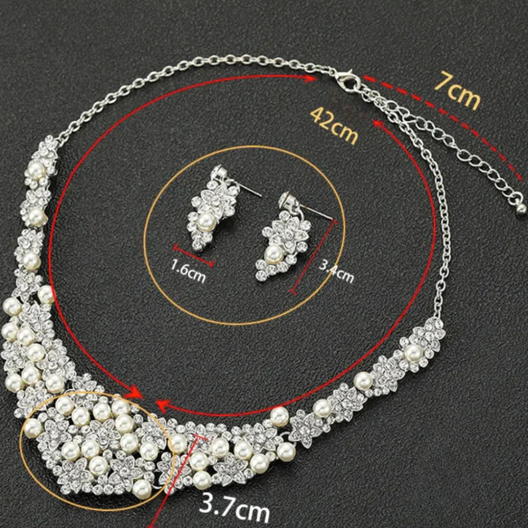Enchanted Blossoms Choker | Rhinestones and Pearl Choker Set - Image 5