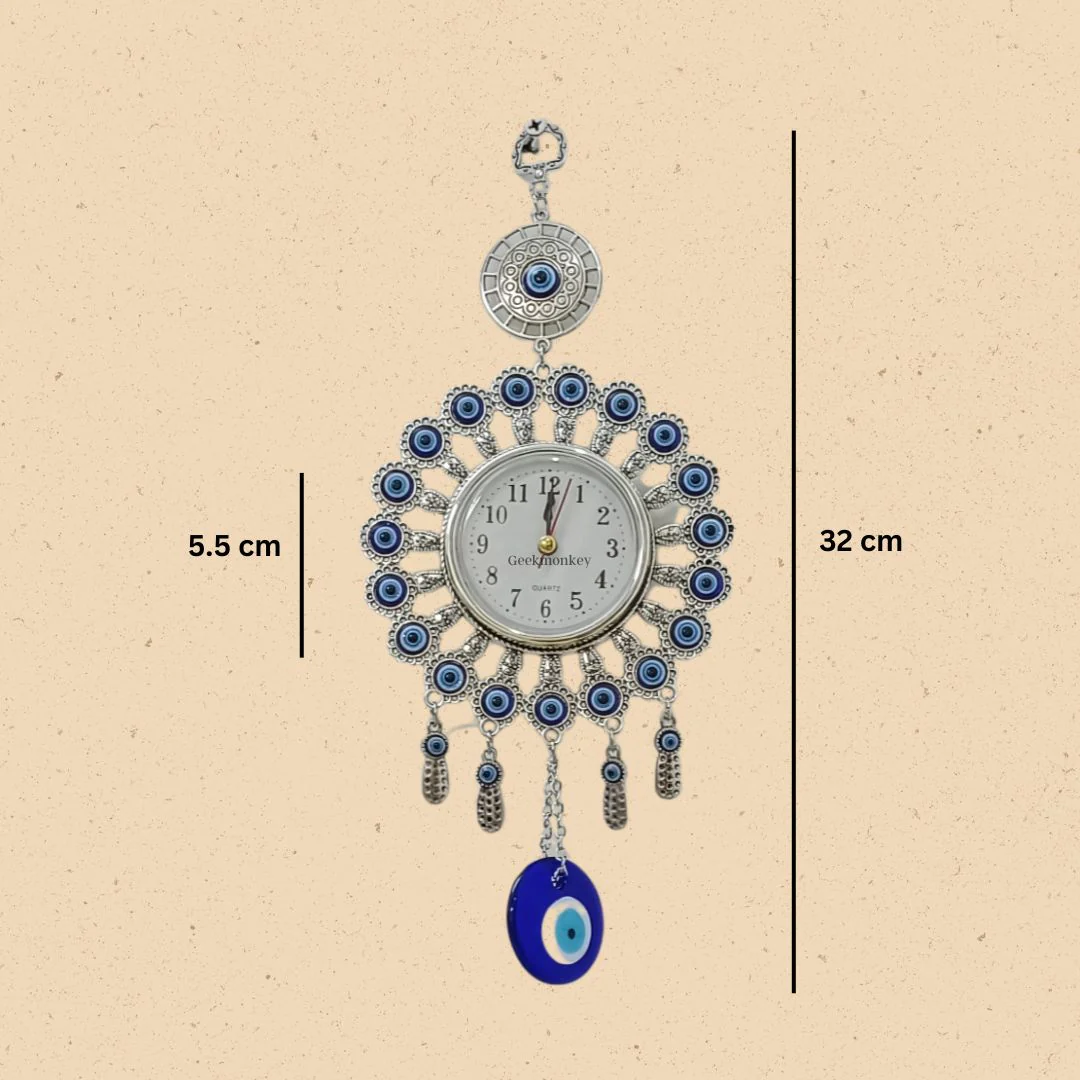 Evil Eye Wall Hanging | Evil Eye Metal Clock - Image 2