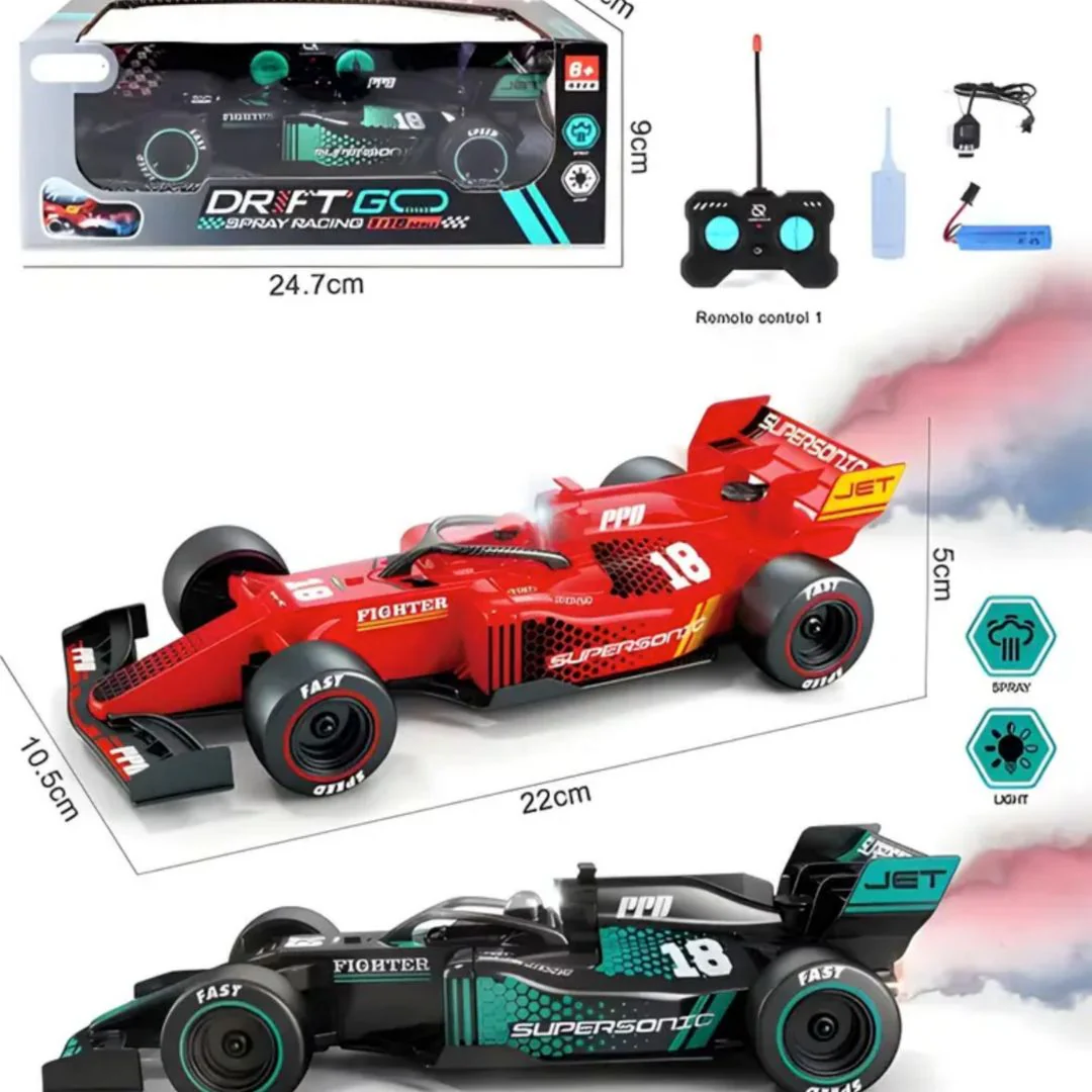 F1 Racing Remote Control Car with Smoke Effect – 1:24 Scale Drift Formula RC Car - Image 4