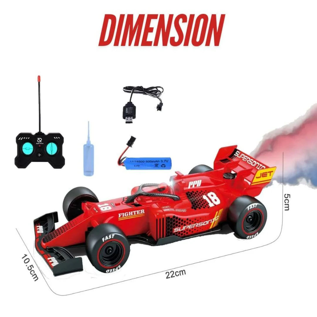 F1 Racing Remote Control Car with Smoke Effect – 1:24 Scale Drift Formula RC Car - Image 5