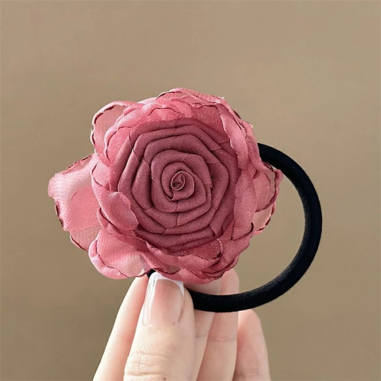 Fabric Rose Hair Tie For Women - Image 5