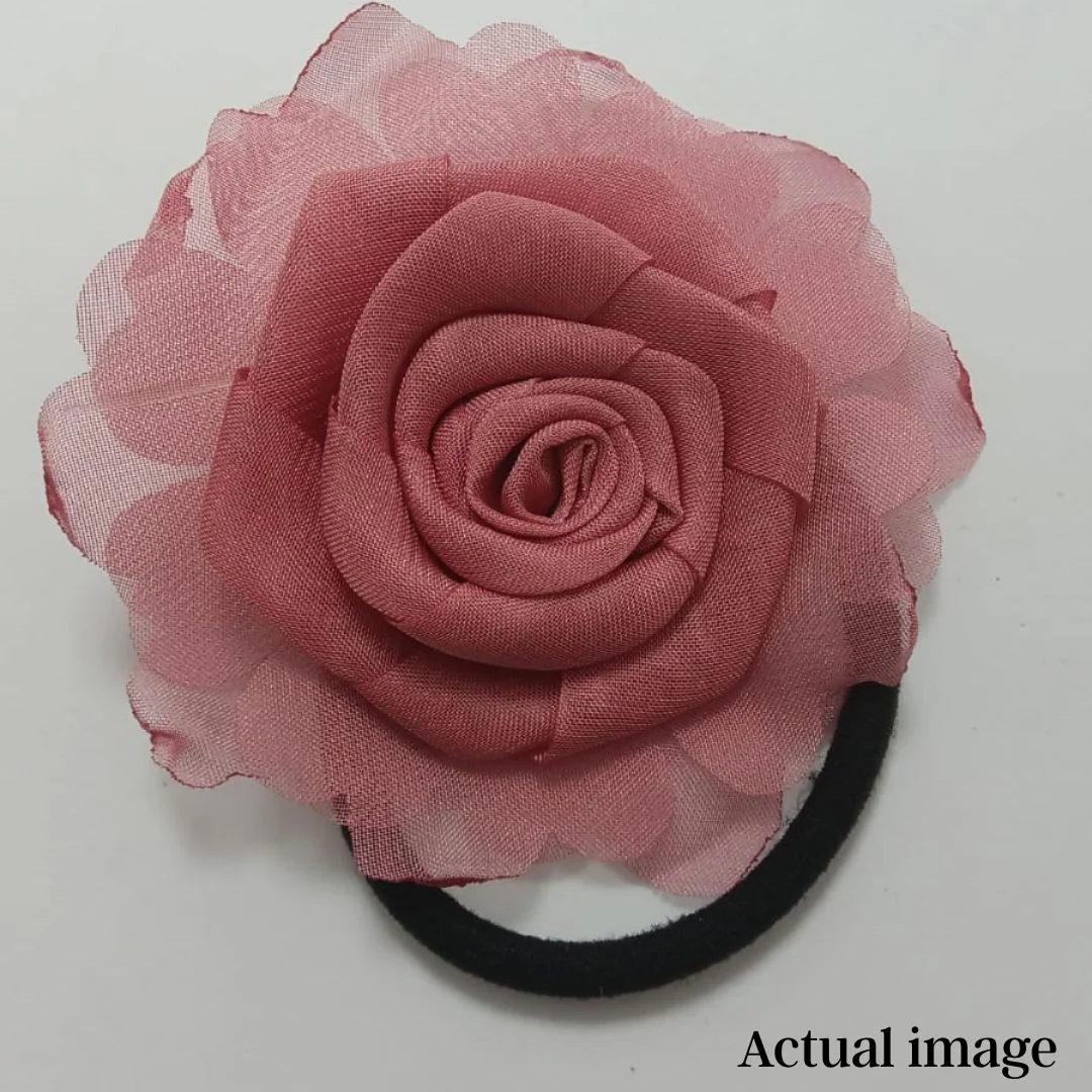 Fabric Rose Hair Tie For Women - Image 6