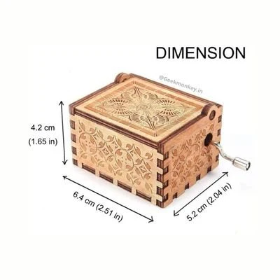 Falling in Love Music Wood Box | Hand Crank Wood Box | Gifts for Music Lover - Image 4