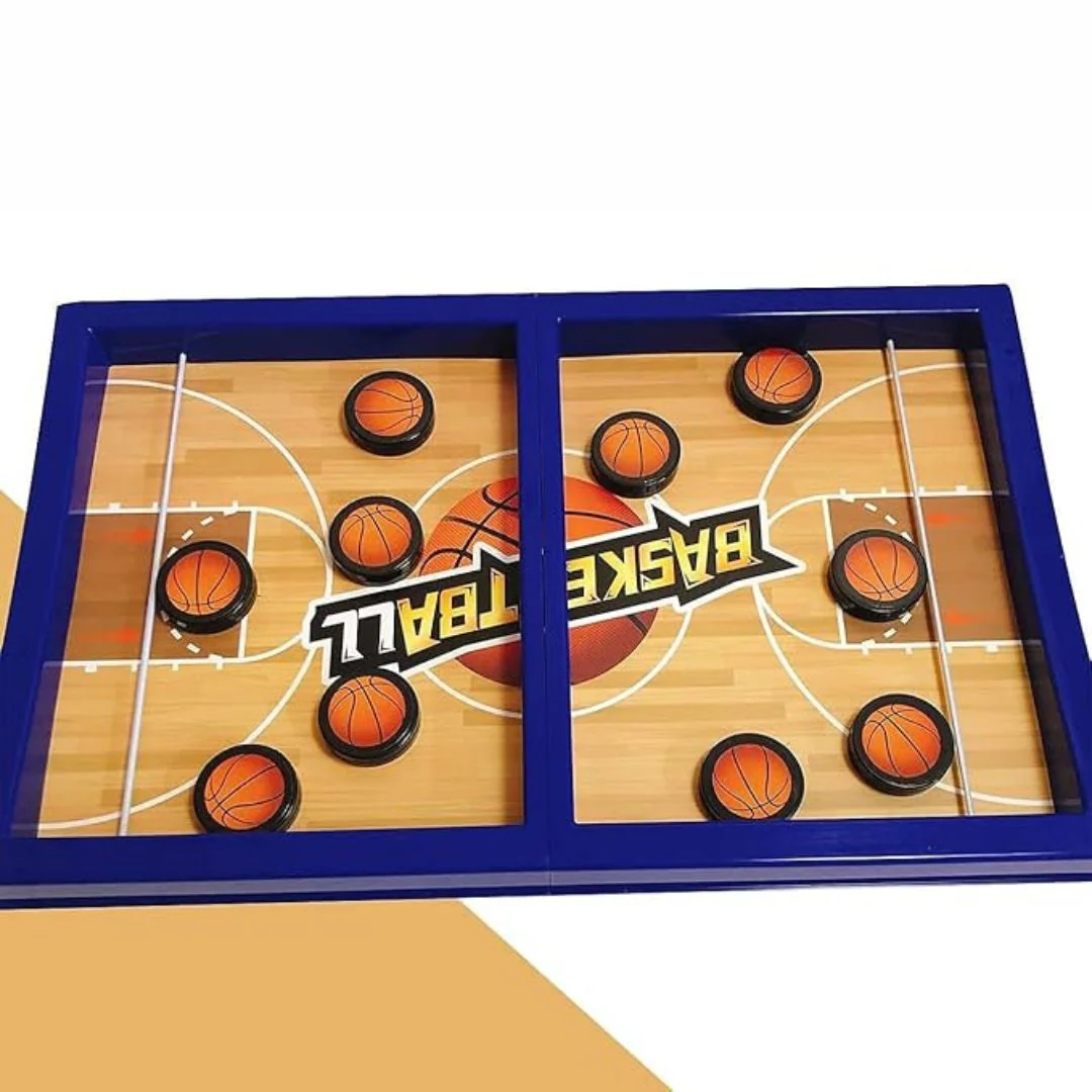 Fast Sling Puck Game – Wooden Tabletop Sling Shot Board Game