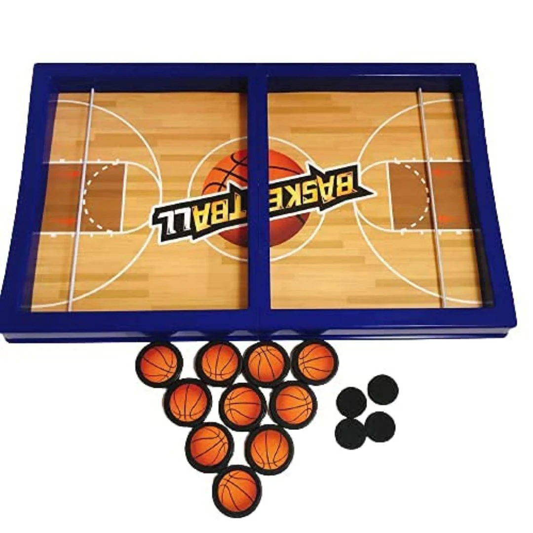 Fast Sling Puck Game – Wooden Tabletop Sling Shot Board Game - Image 2
