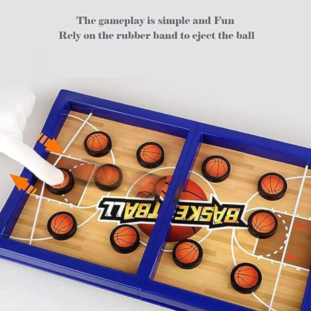Fast Sling Puck Game – Wooden Tabletop Sling Shot Board Game - Image 3