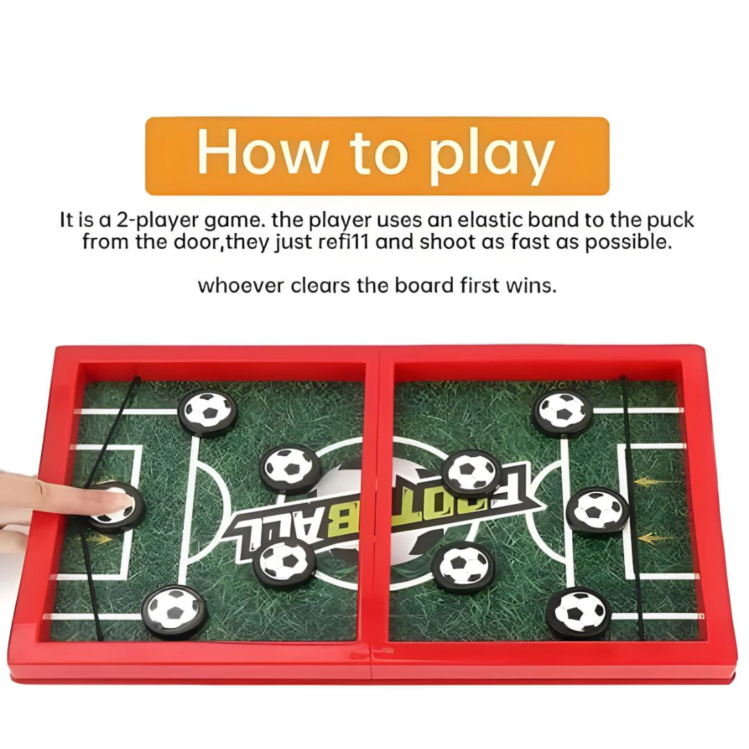 Fast Sling Puck Game – Wooden Tabletop Sling Shot Board Game - Image 4