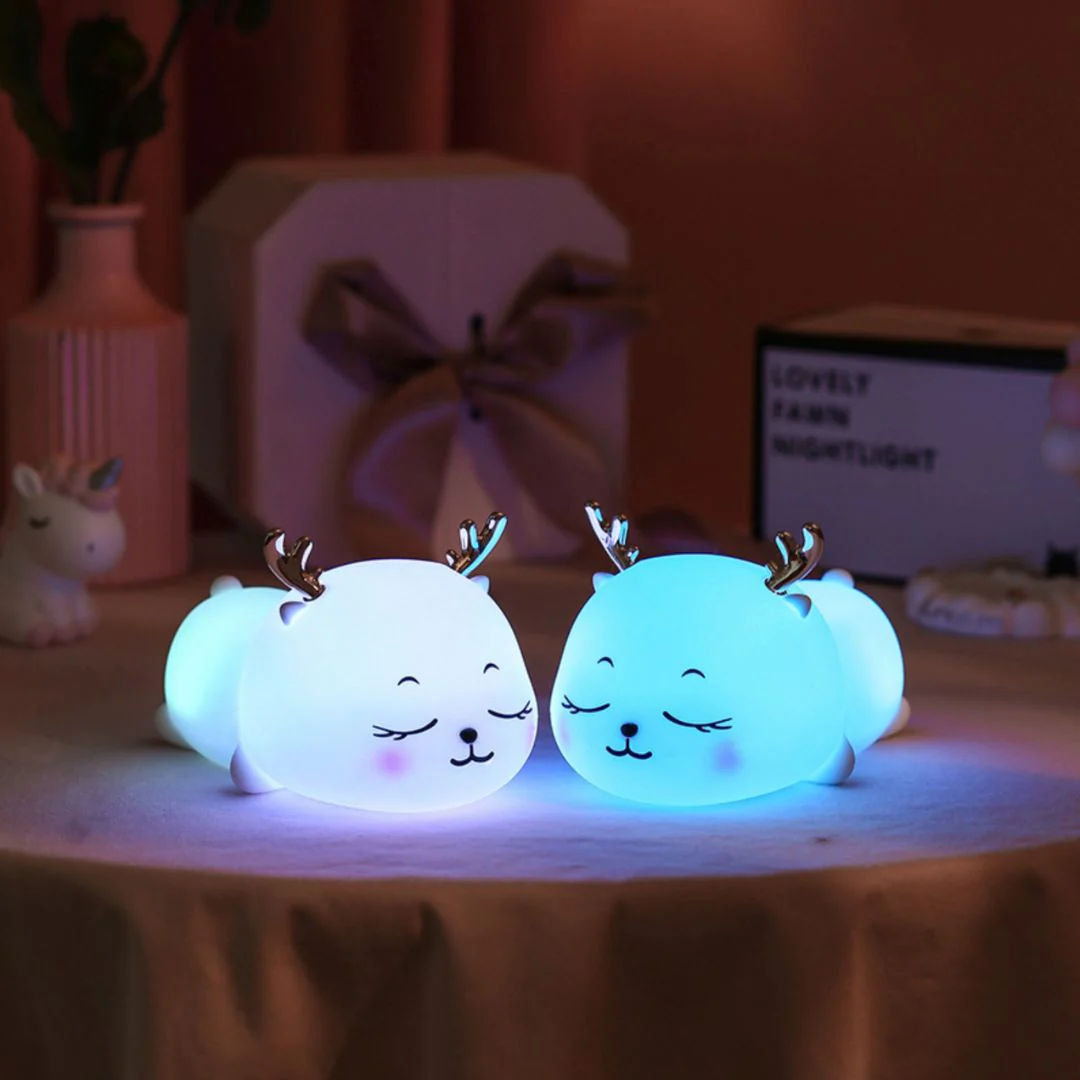 Fawn Color-Changing Night Light | Cute Soft Silicone Baby Deer Lamp - Image 2