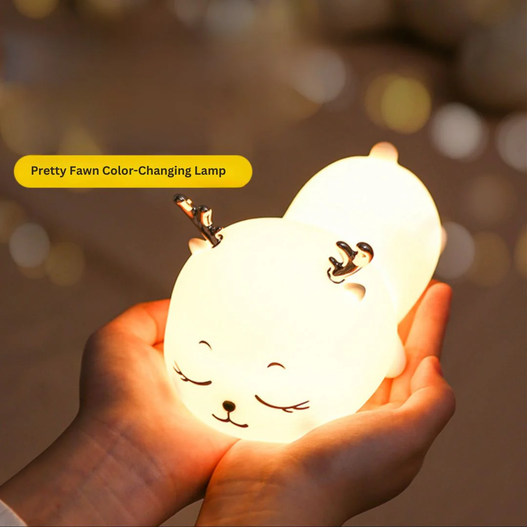 Fawn Color-Changing Night Light | Cute Soft Silicone Baby Deer Lamp - Image 5